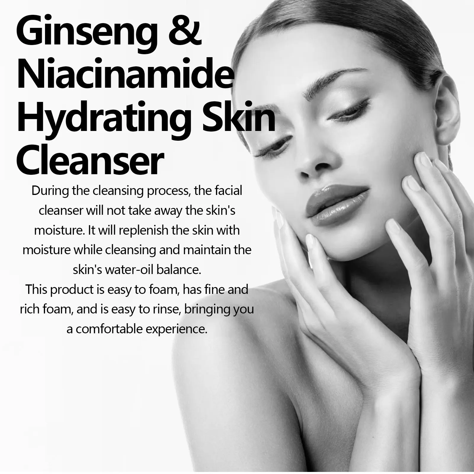 Facial Cleanser Ginseng Extract Facial Cleansers Moisturizing Face Wash Foam Cleansing Gentle Face Cleansers Skin Care Product 5