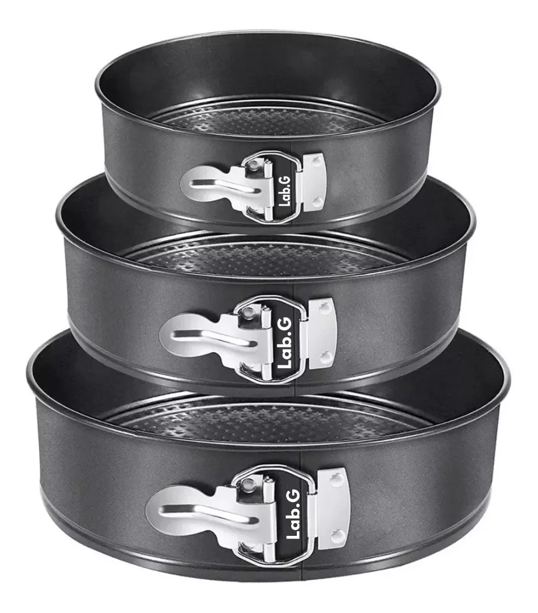 Moldes de Repostería Desmontables 3 Piezas Circulares Negro