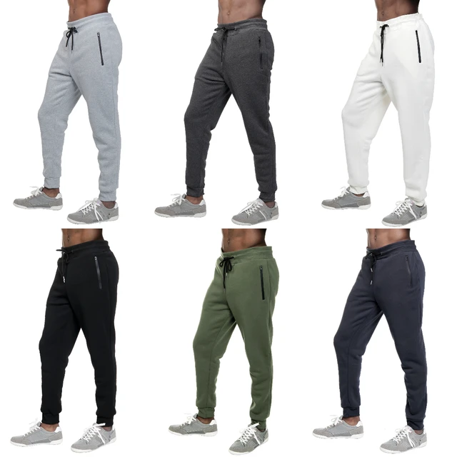 6 Pack Lucky No. 1 Men’s Fleece Active Athletic Workout Jogger Sweatpants for Men with Zipper Pocket and Drawstring S-3XL 1