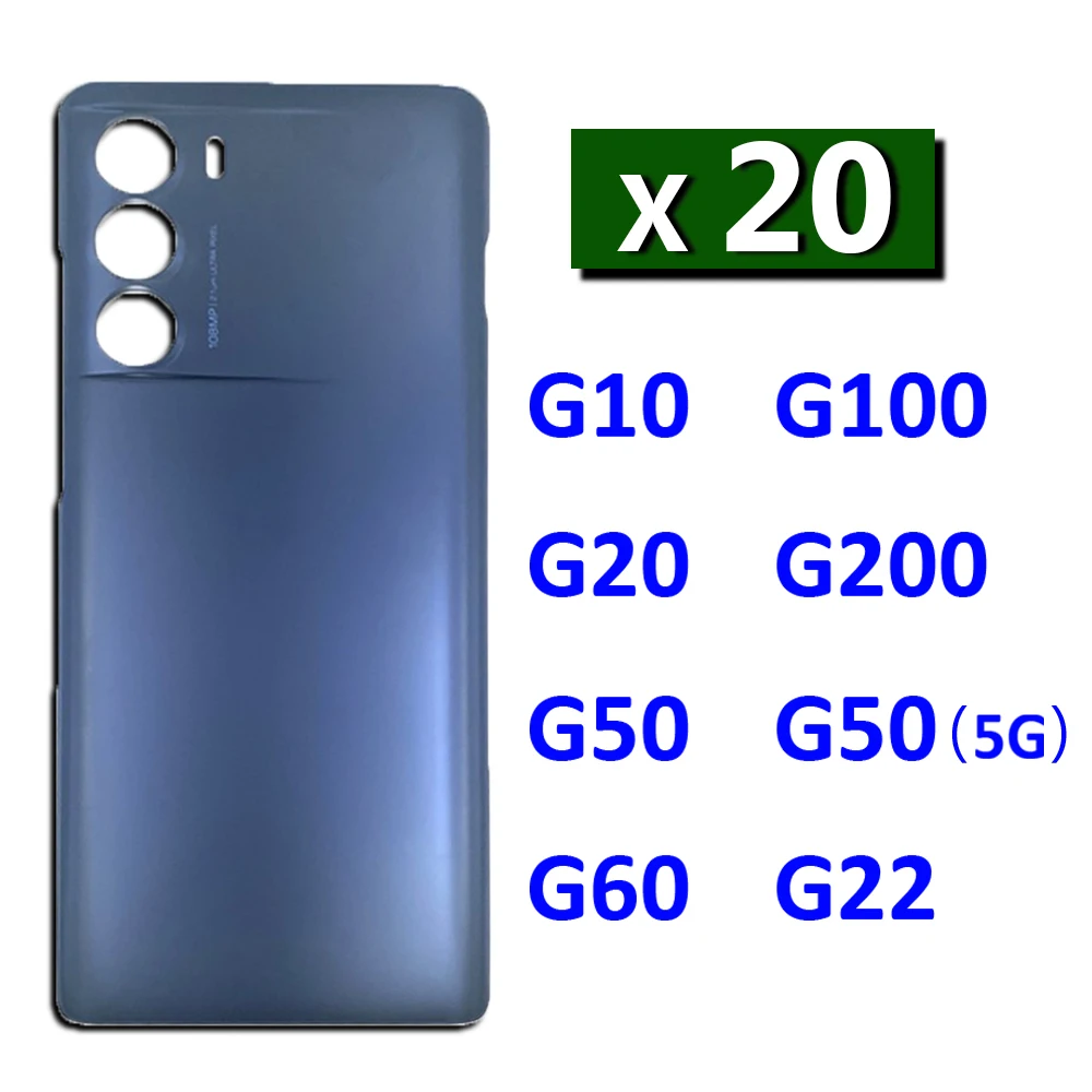 

20Pcs/Lot, Back Rear Cover For Motorola Moto G10 G100 G20 G200 G60 G22 G50 5G G71 Battery Door Housing Battery Back Cover