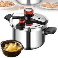 Casserole à pression en acier inoxydable 6L, contrôle de pression en 3 étapes, pot anti-explosion pour cuisinières à gaz et à induction, cuisine à domicile 1
