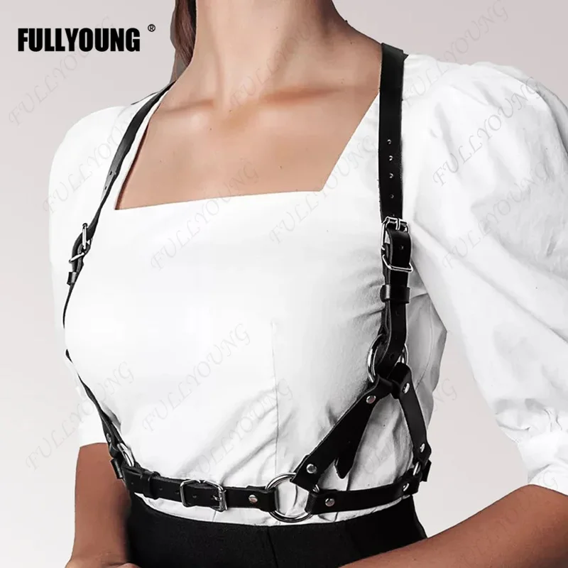 Fashion Luxury Belts for Women Leather Harness Straps Belt Body Bondage Cage Lingerie Shirt Dress Belt Lady Trendy All-Match