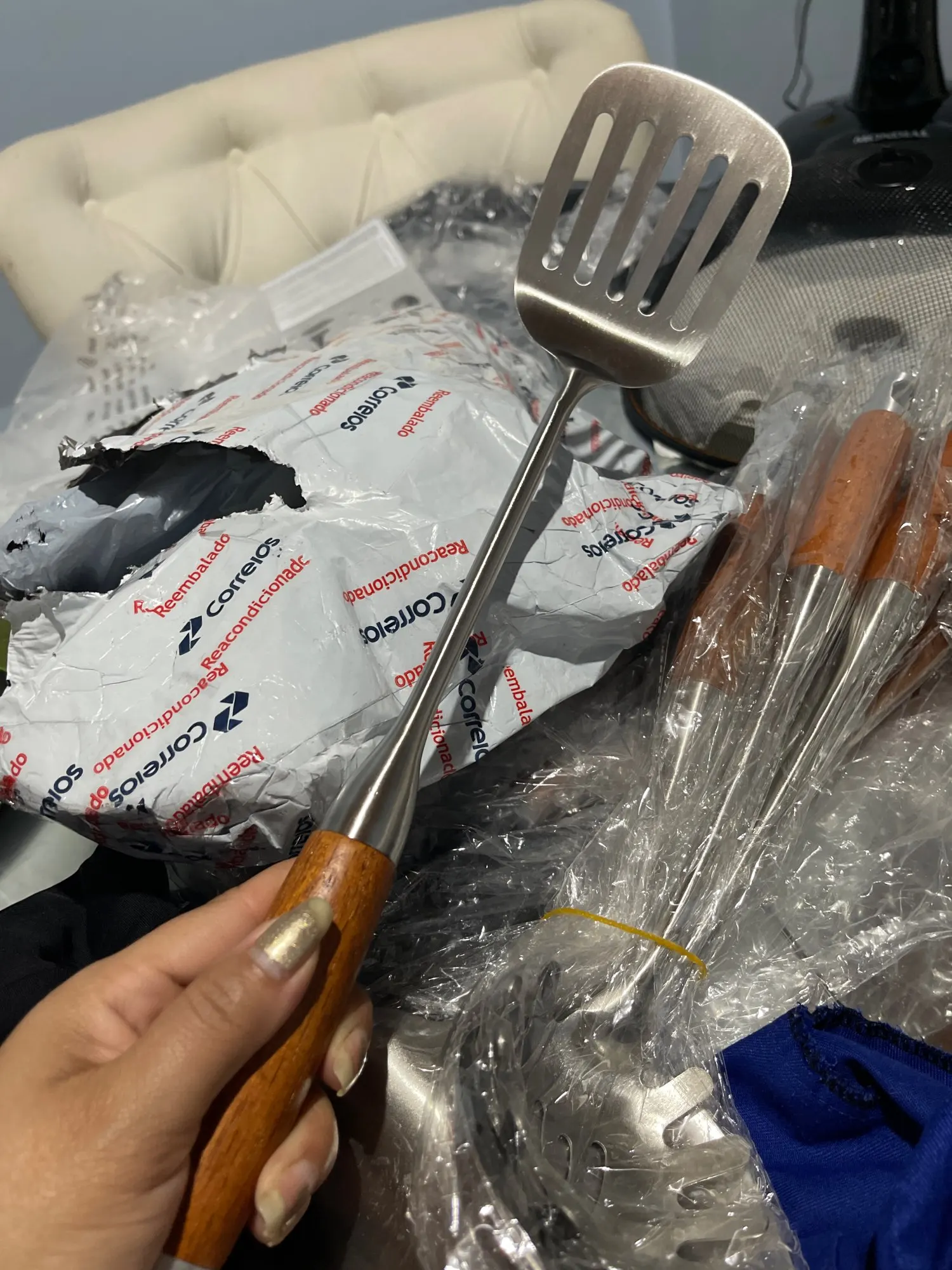 Stainless Chef Set: Premium Wok Spatula Collection with Wood Handles photo review