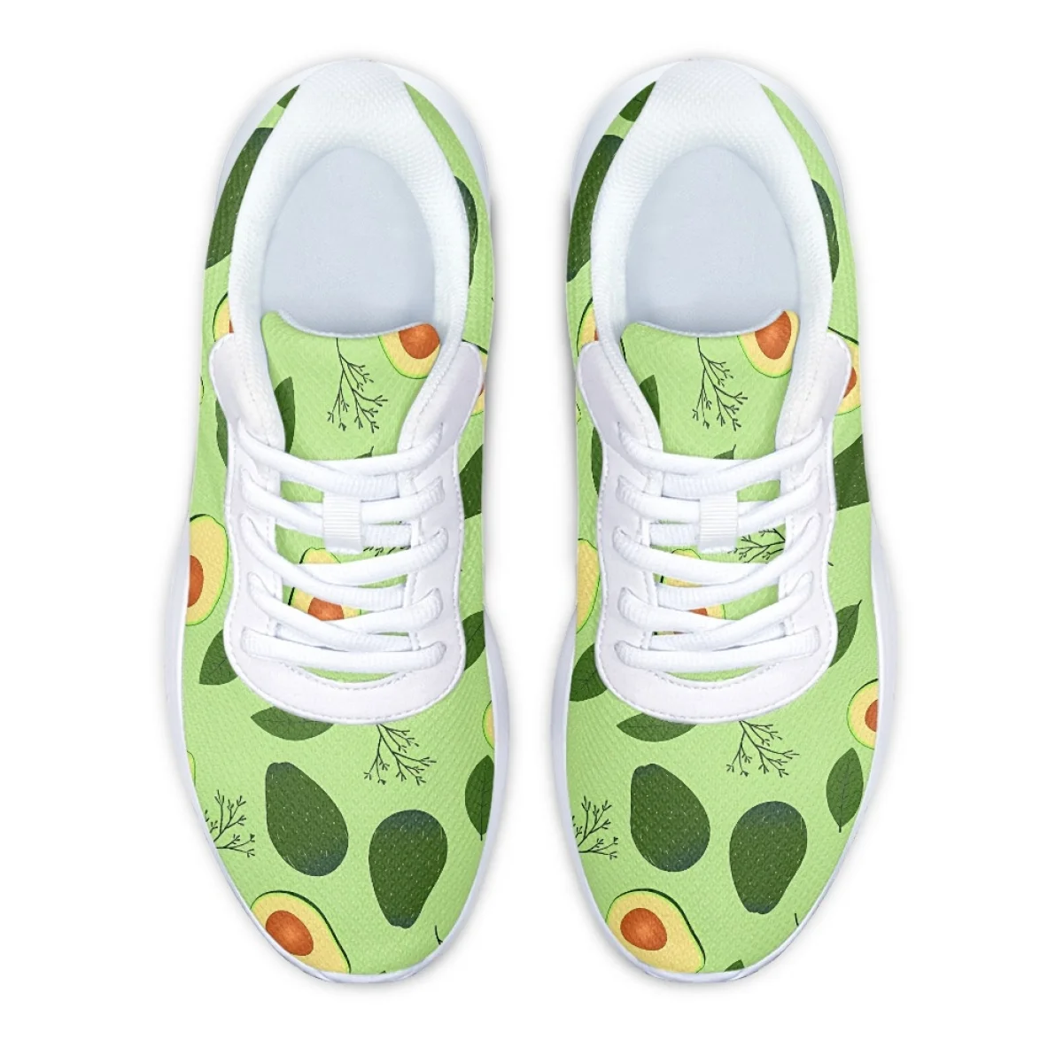 Cartoon Avocado Pattern knitting Breathable Soft Women Flats Shock Absorbing Non-slip Ladies Sneaker For Outdoor Travel Durable