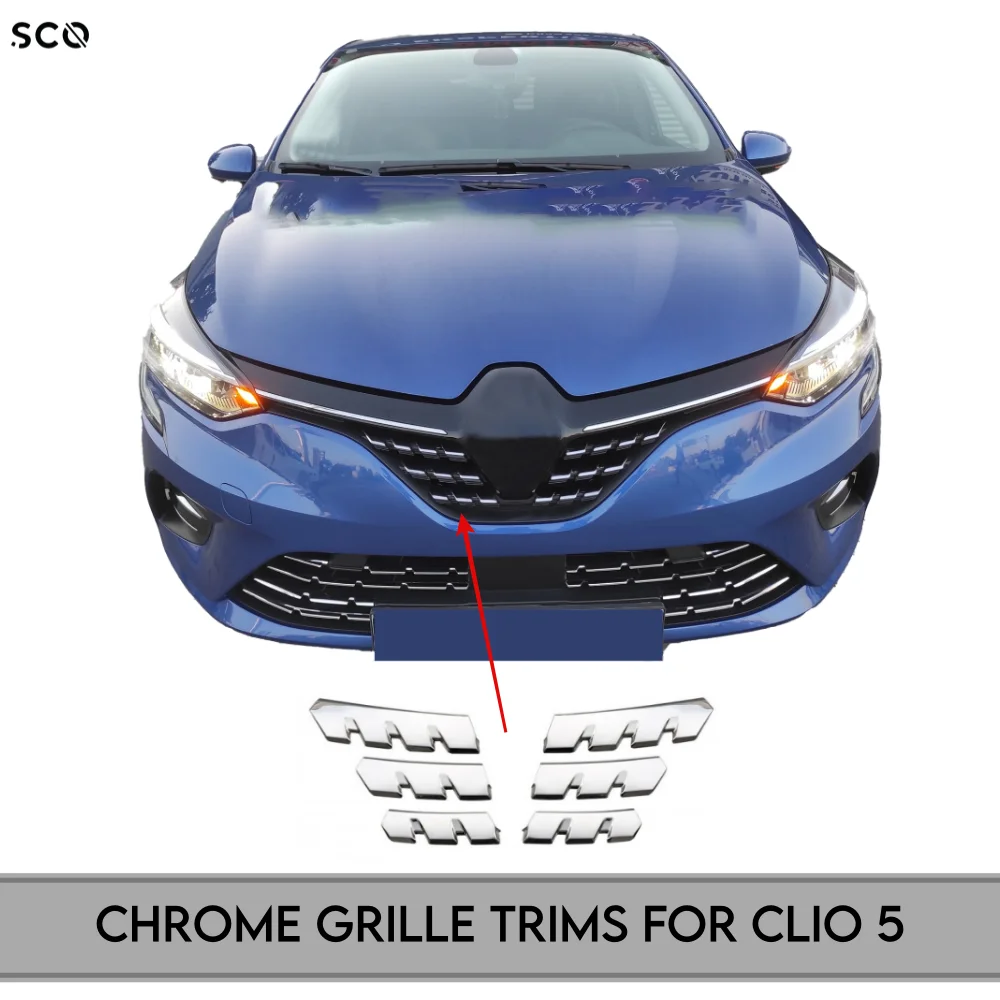 Griglia Trim Per Renault Clio 5 Accessorio Cromato Per Accessorio Esterno Auto In Acciaio Inossidabile 6 Pezzi Adesivo Per Clio V