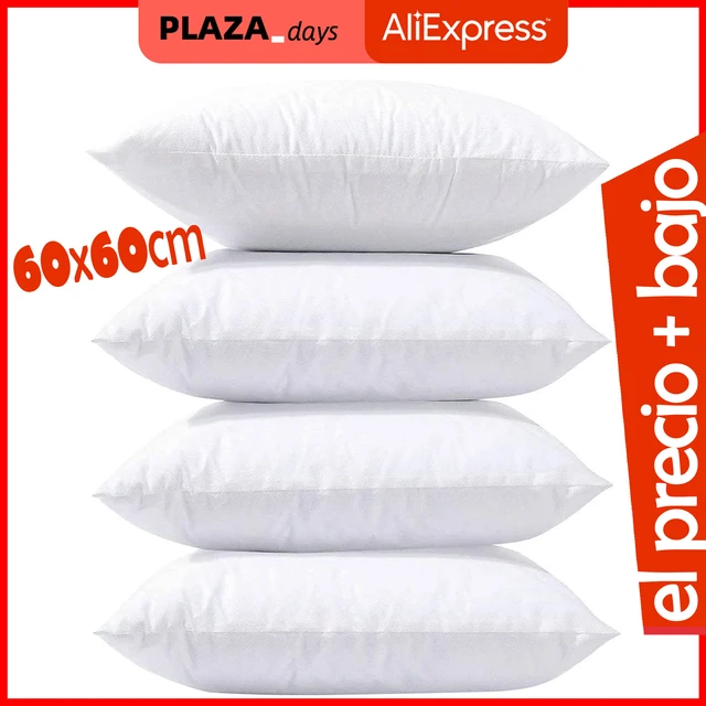 Relleno de Cojin 60 x 60 cm Pack de 2 4 6 8 10 12 uds El Precio MAS BAJO  para Silla Sofa Cama Antialérgico Lavable Transpirable Indeformable  Anatómico en Fibra Hueca hecho en España - AliExpress