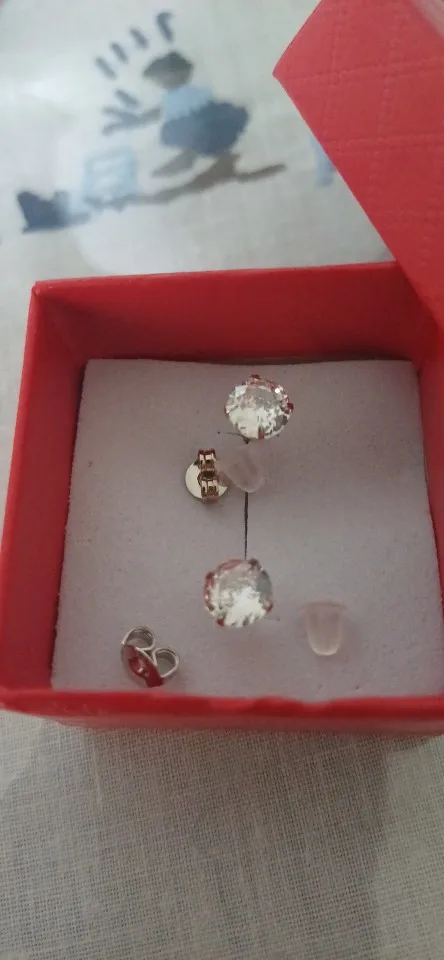 LeKani 925 Sterling Silver Crystal Stud Earrings photo review