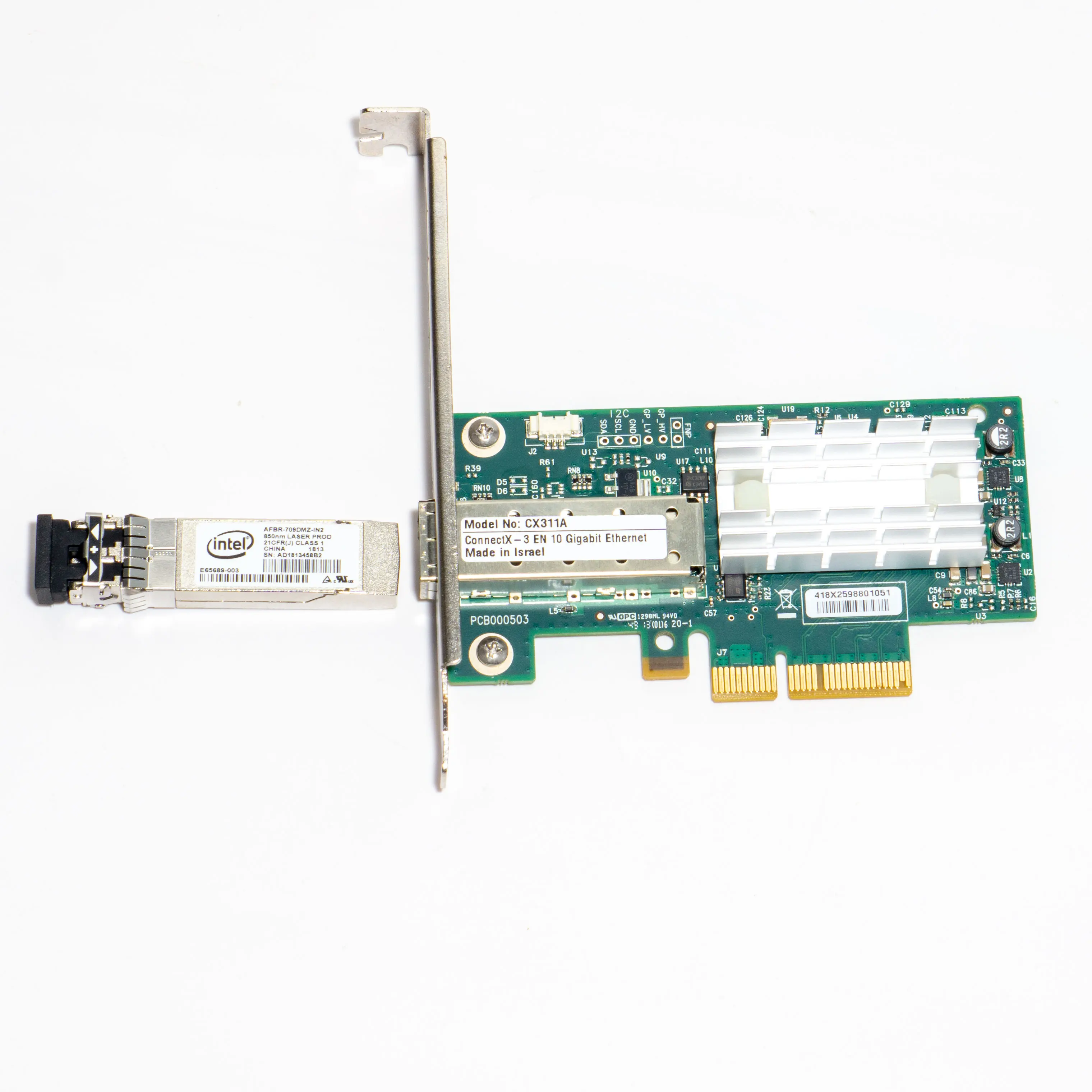 Scheda Di Rete Mellanox MCX311A-XCAT ConnectX-3 EN 10GbE SFP+ - Usata Testata, Con Staffa