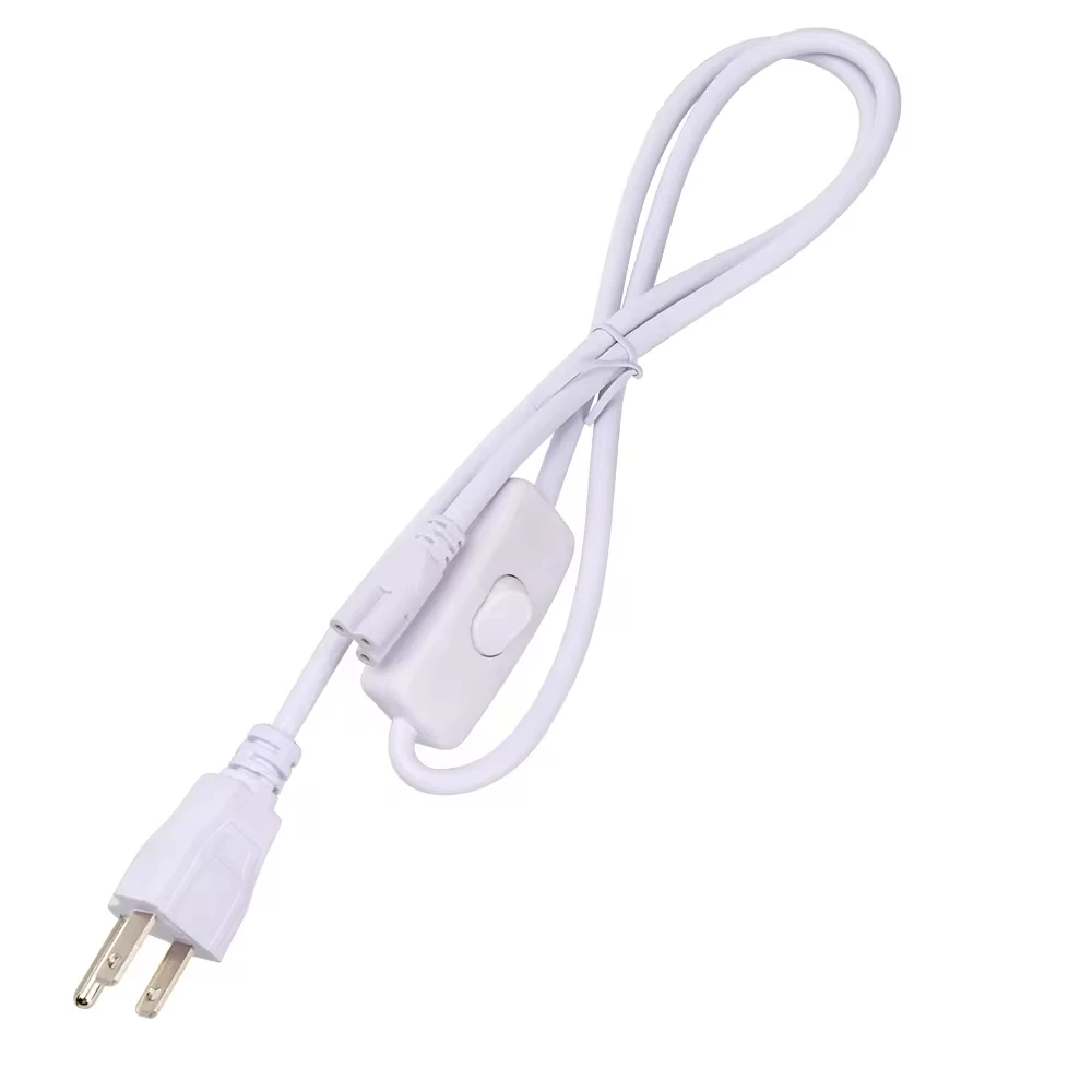 T5 T8 Extension Cord 3Pin LED Tube Connector Cable 50cm 100cm Power Wire ON/OFF Switch For Integrated Tube Light EU US Plug