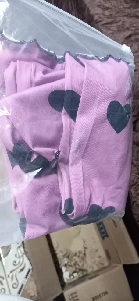 Charming Pink Heart Pajama Set for Effortless Summer Comfort photo review