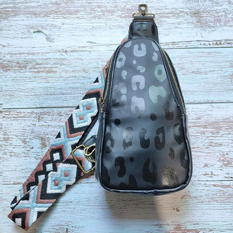 Guitar Strap Sling Bag Leather Crossbody Fanny Pack Versatile Bum Bag