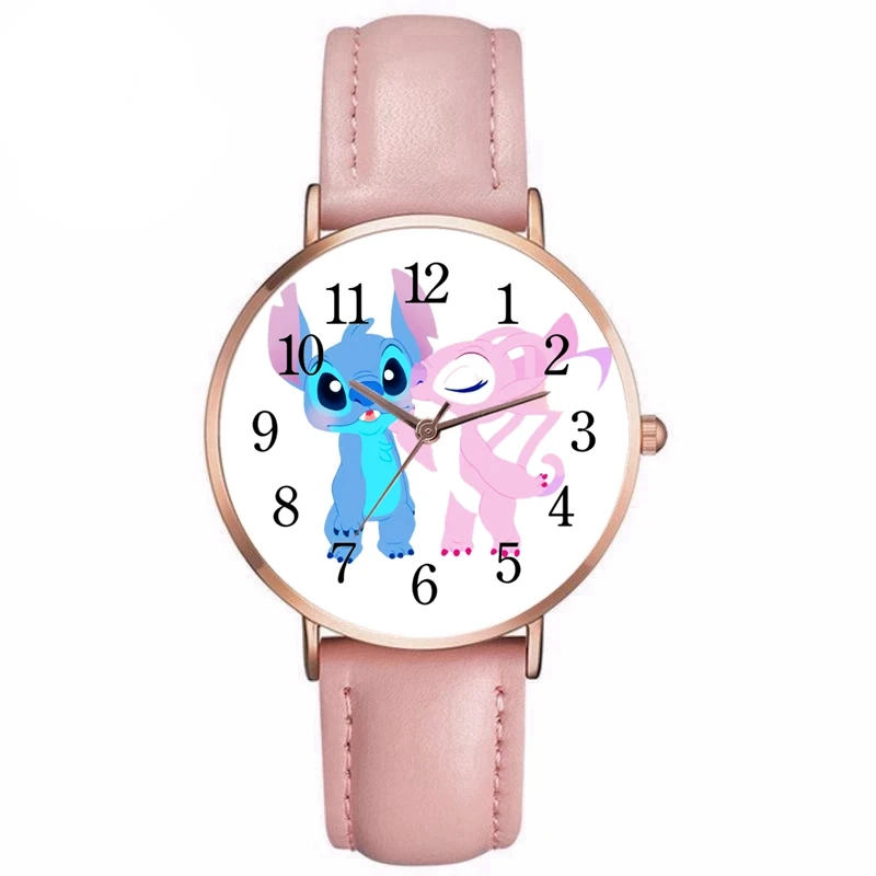 

Reloj Mujer New Pink Stitch Watches For Women Leather Quartz Wristwatch Ladies Relojes Feminino Hodinky Zegarek Damski