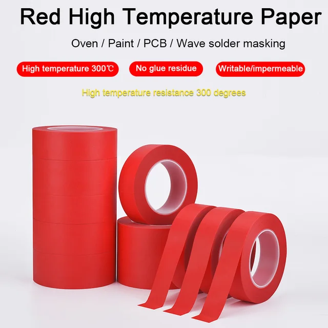 Red Baking Paint Non-Residue Automotive Heat Resistant High-Viscosity Pet Tape Masking Tape 20mm, Size: 20 mm