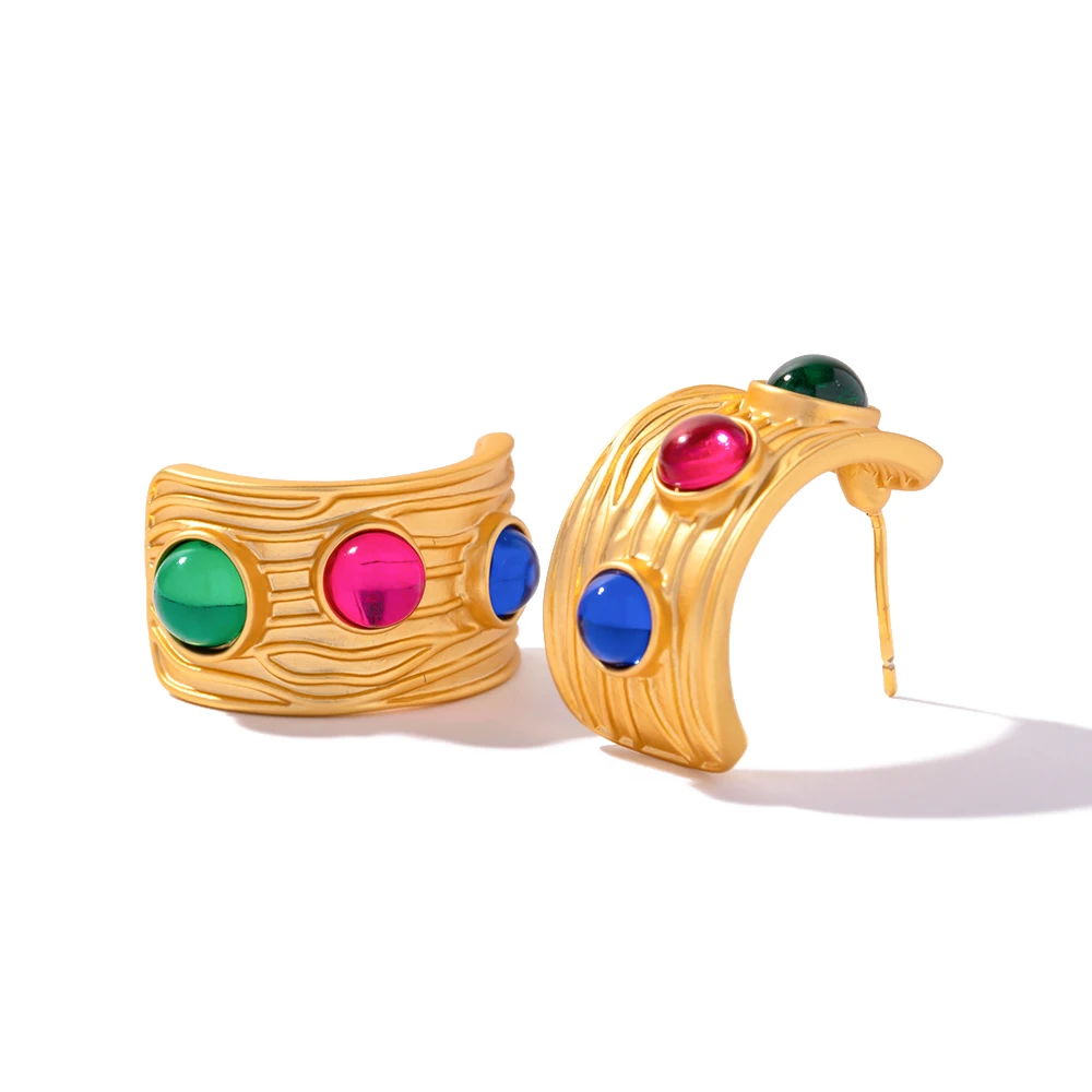 20 Pendientes De Latón Chapados En Oro 18k - Anillos Abiertos Con Arete De Lazo, Incluye 40 Tuercas De Plástico