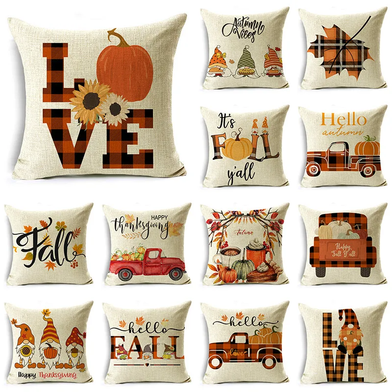 

OMIO New Autumn Series Throw Pillow Cover Pumpkin Home Sofa Office Seat Cushion Case 40*40cm/45*45cm/50*50cm