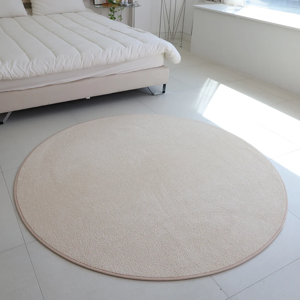 먼지 없는 물 세탁 가능한 사계절용 원형 러그 대형과 소형 사이즈로 선택 가능 카페트 아이방 침실 거실 다용도실 예쁜컬러 디자인