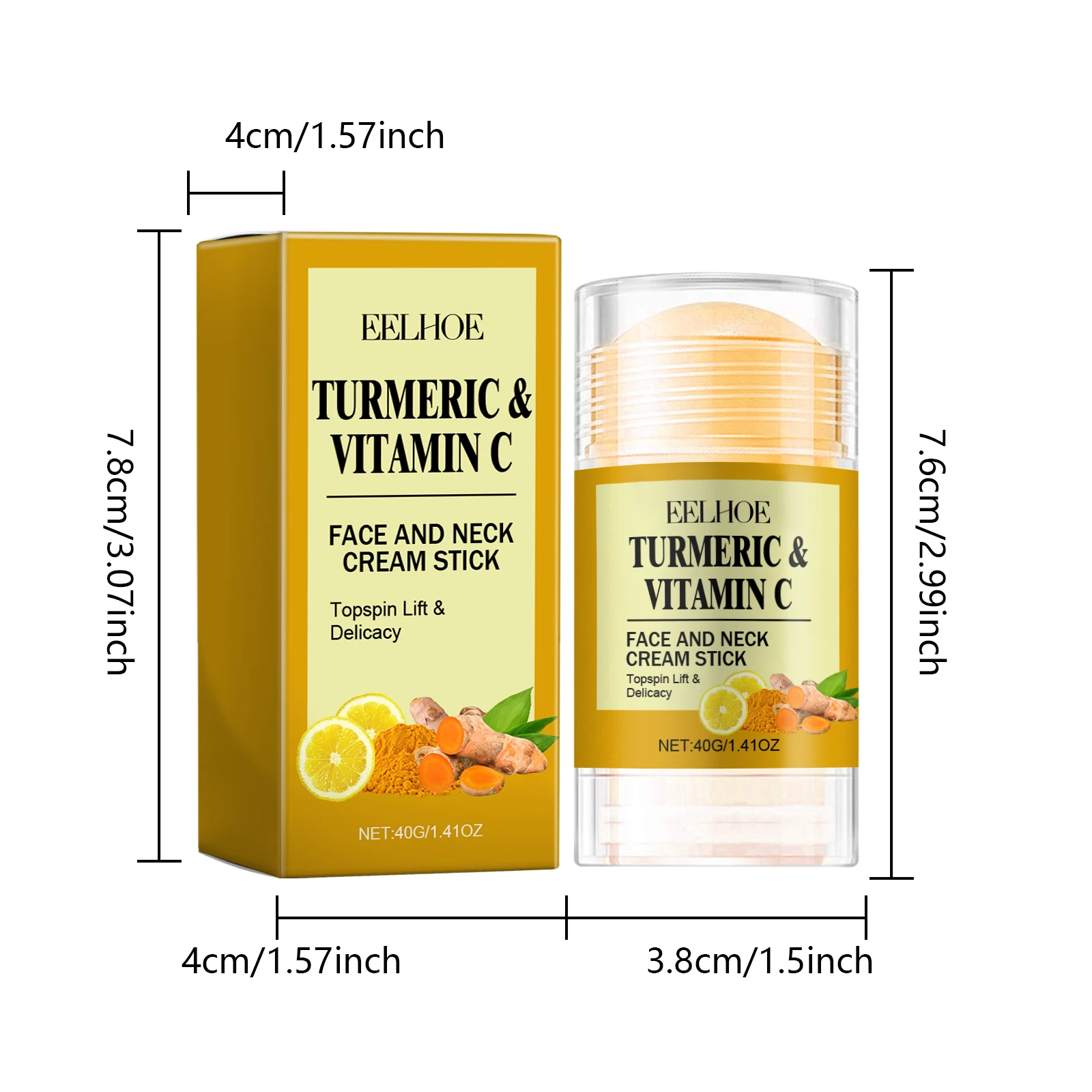EELHOE Turmeric Neck Cream Moisturizing Remove Neck Wrinkles Tightening Skin Enhance Skin Elasticity Lifting Neck Cream Stick