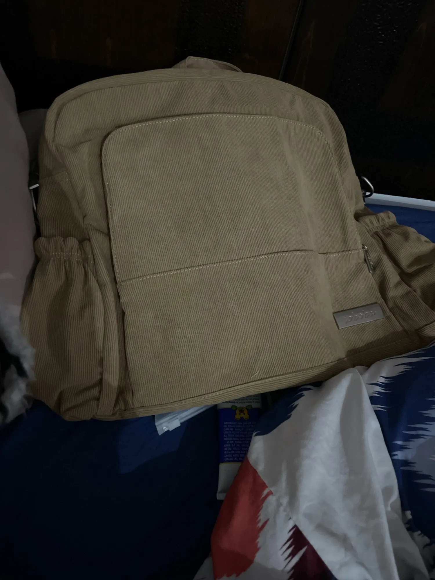 Soboba Diaper Backpack - Large Capacity for Moms, Corduroy Fabric Design photo review