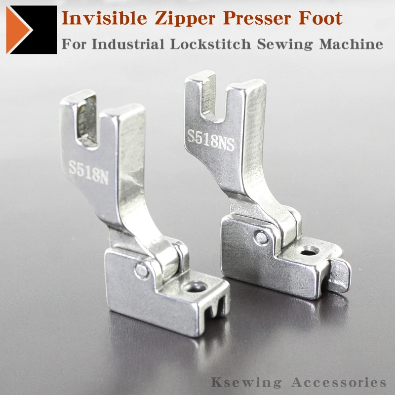 

S518 S518S S518N S518NS Invisible Zipper Presser Foot For Industrial Lockstitch Sewing Machine JUKI BROTHER Sewing Accessories