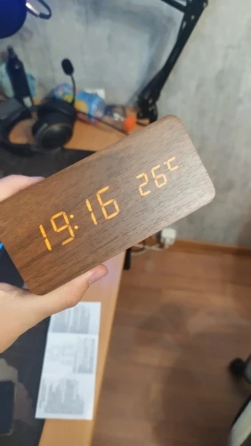 Wooden Digital Alarm Clock LED Wooden photo review