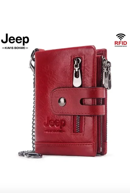 

JEEP Wallet 100% Genuine Leather Mens Wallet Card Holder Coin Money Pocket Gift Idea