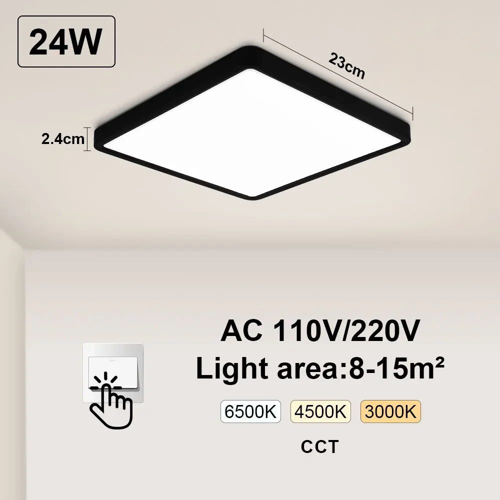 Square Black-24W