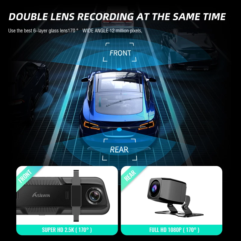 Asawin H5PRO-ST 10 ġ 2K ̷    ķ   ĸ ڵ Dvr 1440P ġ ũ Ʈ 