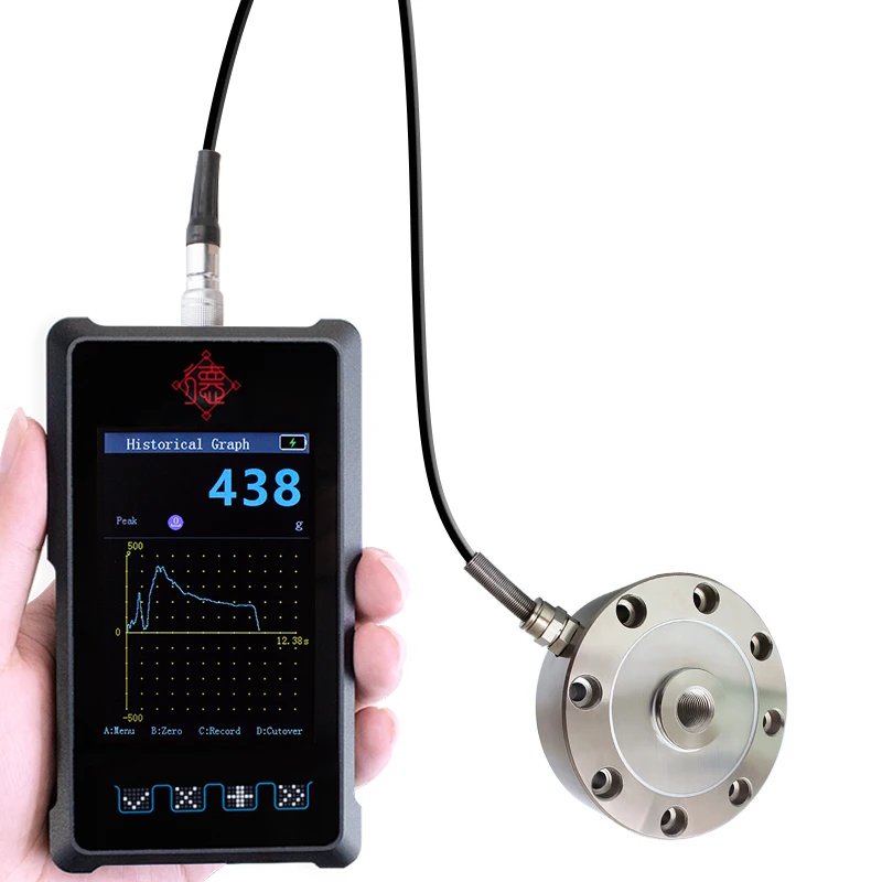 Indicador de fuerza portátil recargable con celda de carga, dinamómetro Digital de mano, instrumento de medición, indicador de empuje