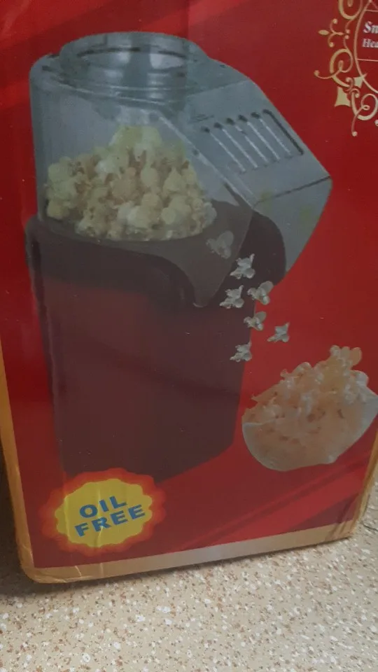 Premium Popcorn Maker Mini Hot Air Corn Popper Quick Fast Heating Stylish Compact Home Snack Machine for Movie Night or Parties