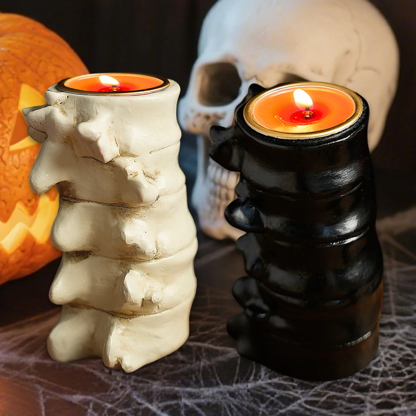 Portacandele per modelli di organi umani, portacandele per candeliere per cervello con colonna vertebrale a forma di cuore 3D, decorazioni per la casa a tema horror di Halloween  15