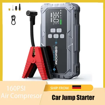 Avviatore di emergenza da 26800 mAh con compressore d'aria da 150 PSI Tipo di booster per auto Gonfiatore Batteria per auto portatile Accumulatori e caricabatterie di riserva Pompa d'aria di ricarica