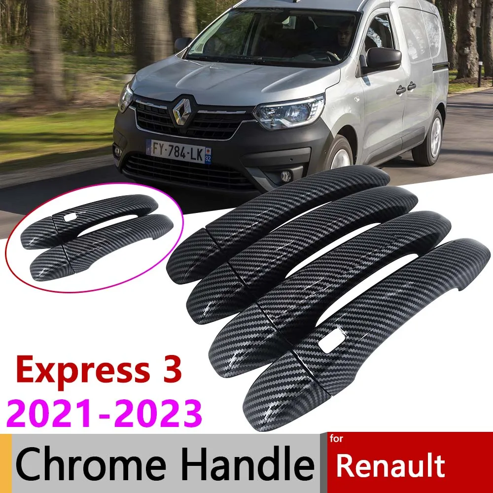 

Carbon Fiber Exterior Door Handle for Renault Express 3 III MK3 2021~2023 LAV Panel Van 5-door Auto Parts Styling Accessories