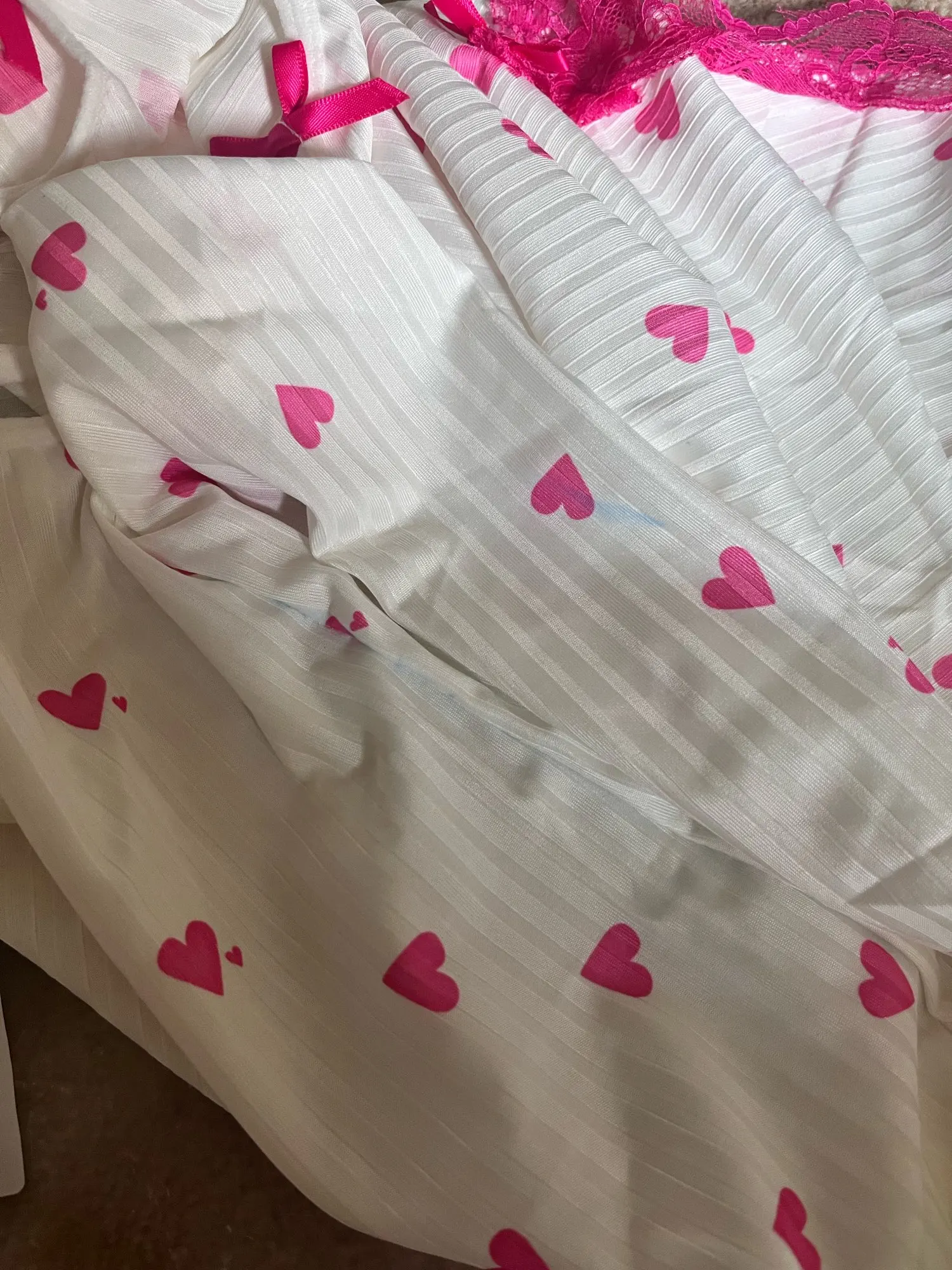 Rose Red Lace Trim Camisole Nightgown for Elegant Ladies photo review