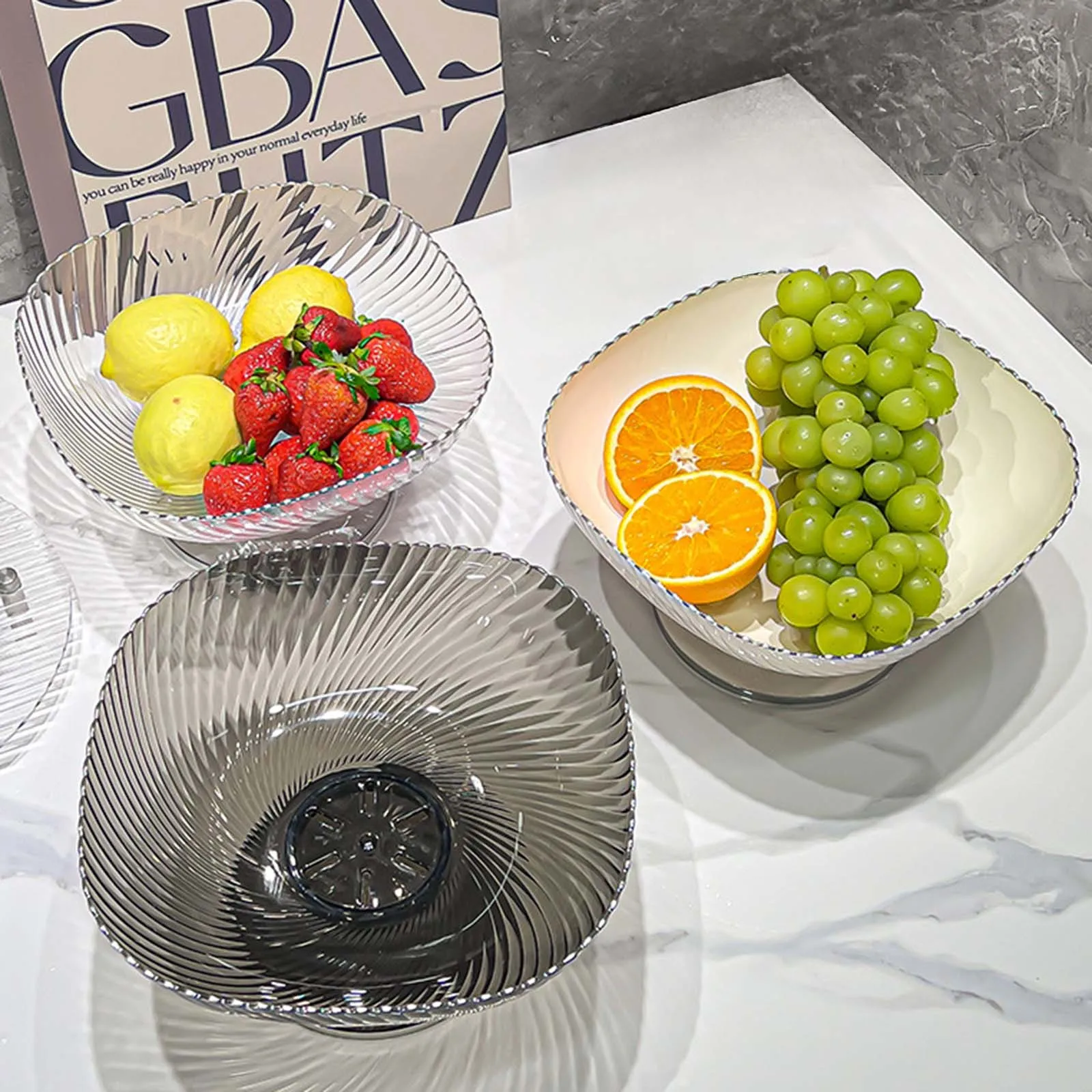 Fruit Bowl with Drainer Vegetable Strainer Basket Durable Round Decorative Multipurpose Container Large for Table Centerpiece snack bowl