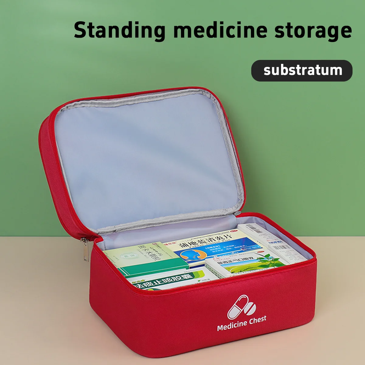 First Aid Kit Bag Medicine Box Double-Layer Medicine Sorting Bag