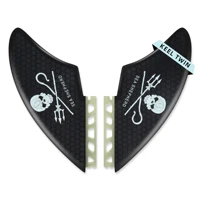 Twin Keel Single&Twin Tab Surfing Fins-Keel Twin Fins Set Honeycomb Fiberglass with Fin Screws and Fin Key 1
