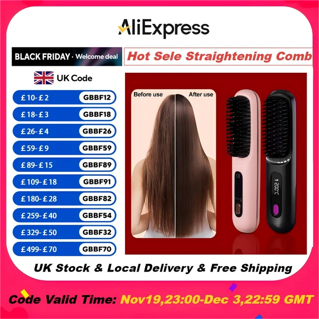 Electric Hot Comb Multifunctional Negative Ion Straight Hair Straightener Comb Anti-Scalding Styling Tool Straightening Brush 1