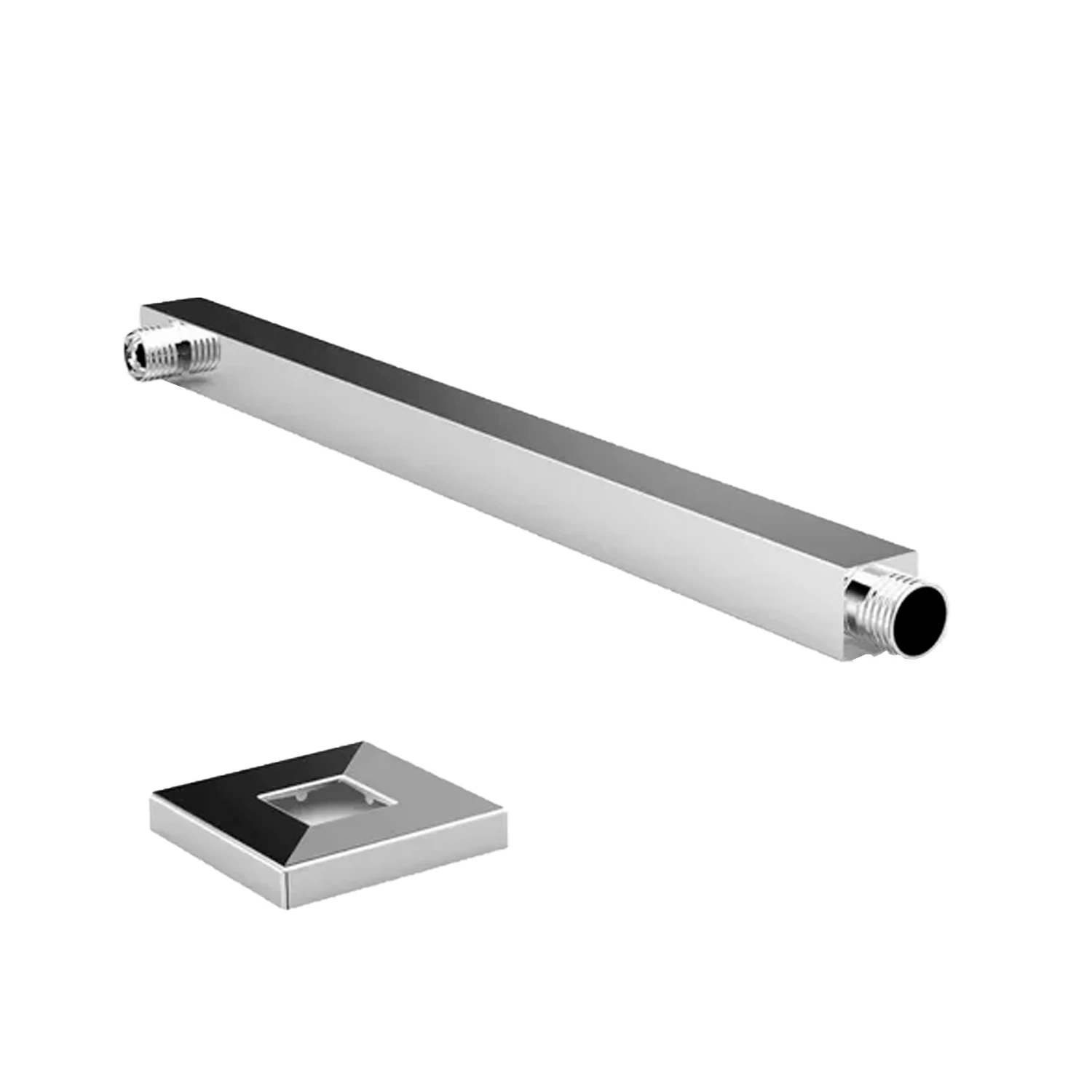 Arrosoir à bras carré en acier inoxydable 304, miroir chromé 40 cm