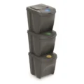 Juego de 3 cubos de reciclaje en varios colores con capacidad de 60/75  litros de compartimento - AliExpress