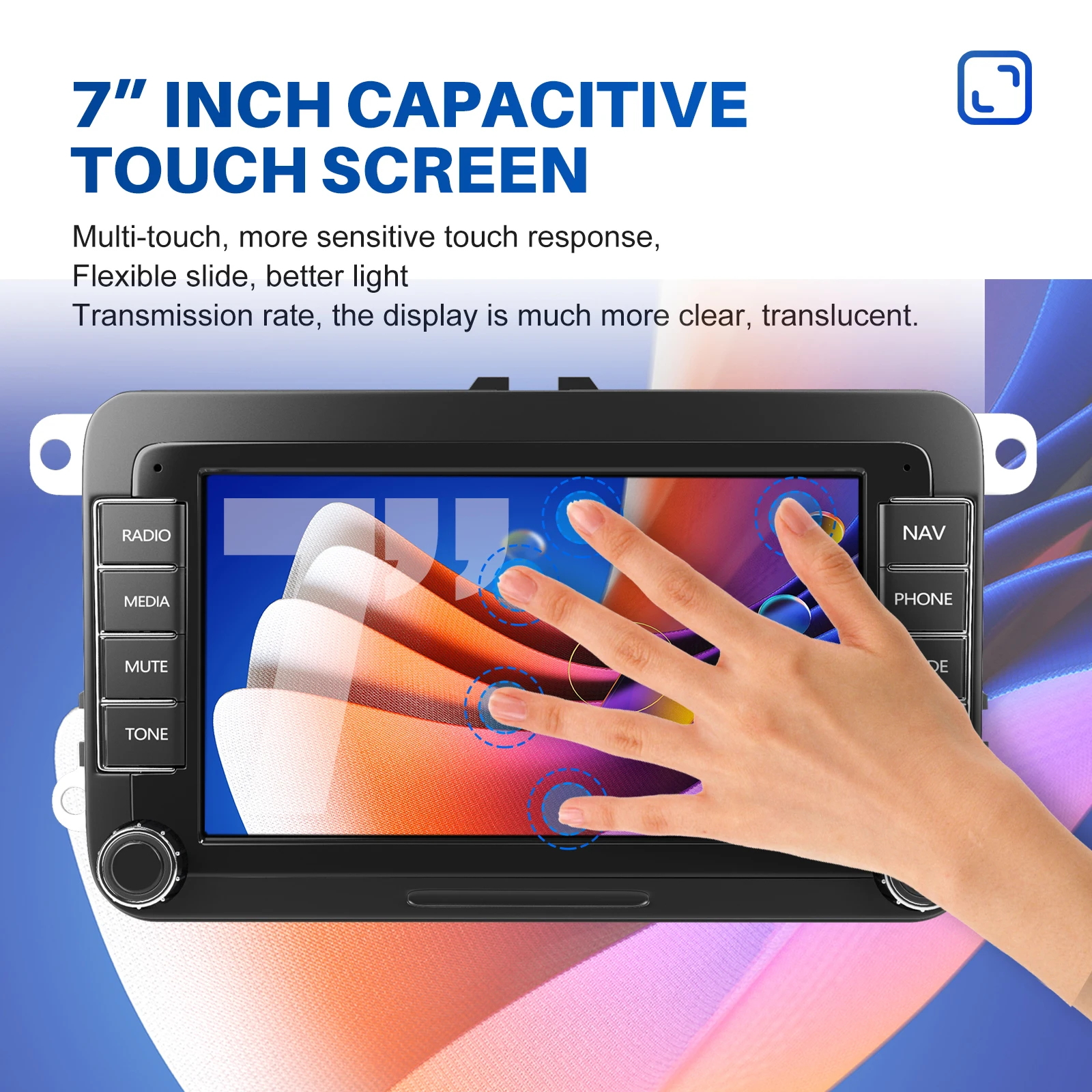 ESSGOO Car Radio 2 din Android Auto Stereo For VW Volkswagen Skoda Seat Golf Passat 7 inch WiFi CarPlay Multimedia Video Player