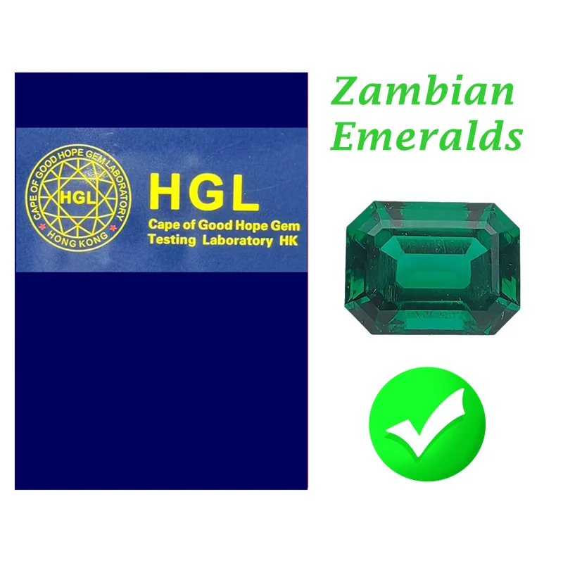 HGL Sambia-Smaragd Labor-Smaragd 7×9mm Smaragdschliff für Schmuckherstellung/Sammlung/Geschenk/Einsetzung mit HGL-Zertifikat