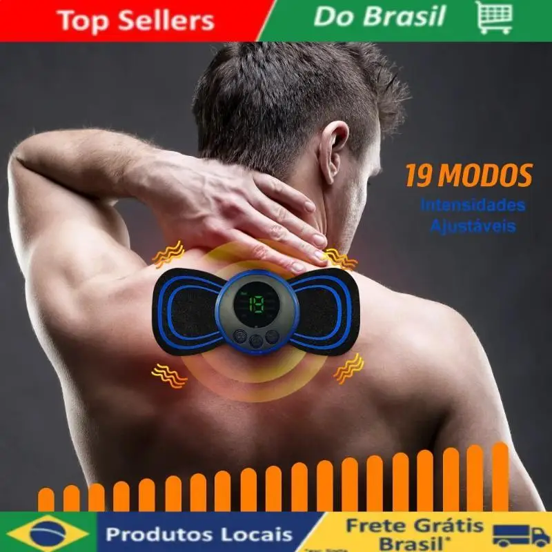 Mini Massageador EMS Estimulador Elétrico De Pescoço Portátil Para Alívio Da Dor Muscular Cervical