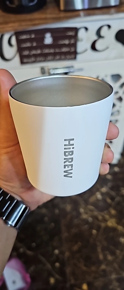 كوب حراري للقهوة بفلتر قابل للطي من HiBREW من الفولاذ المقاوم للصدأ