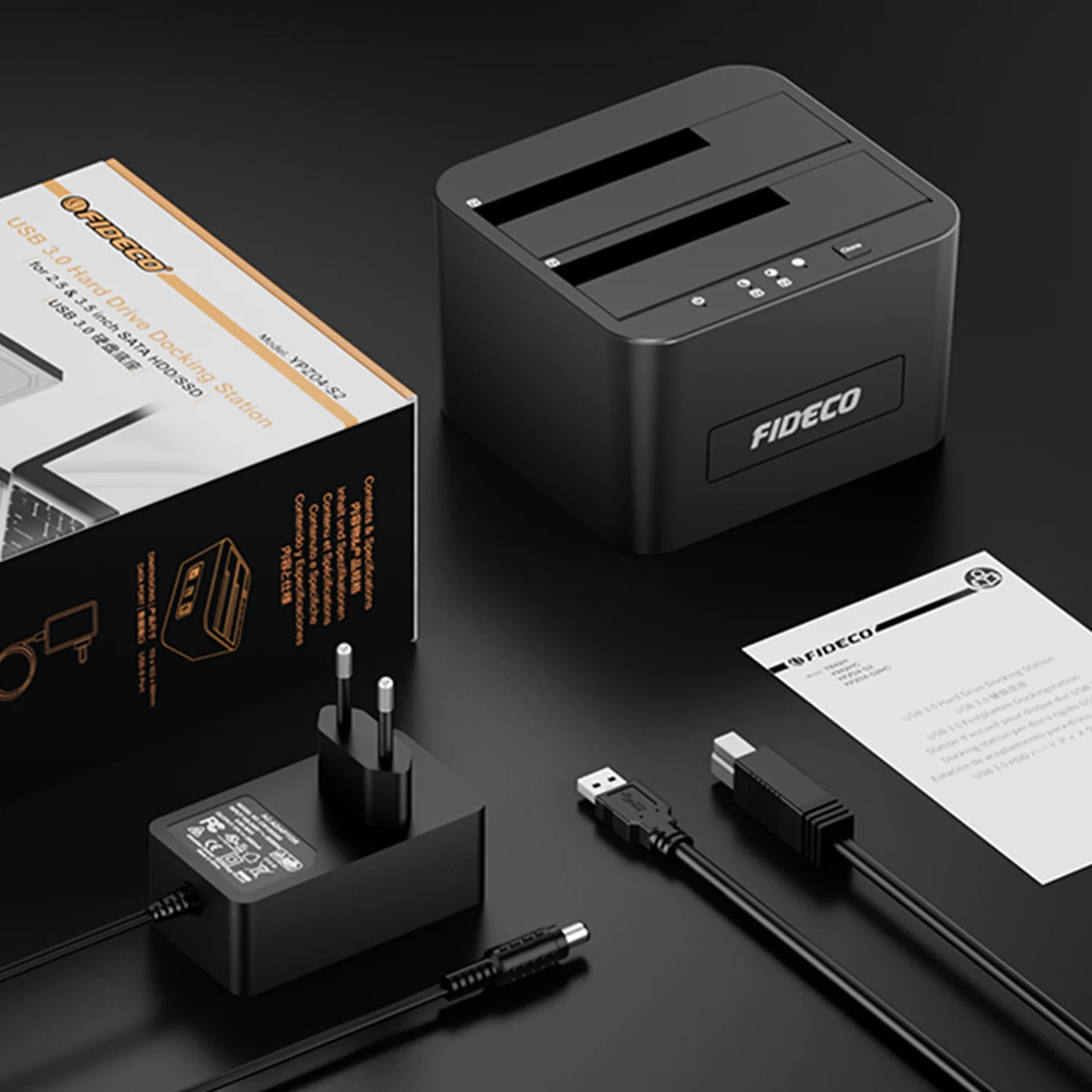 Fideco כפול מפרץ לא מקוון שיבוט 3.0 5gbps 2.5 3.5 אינץ hdd ssd 1 כדי 1 משכפלת סאטה abs תחנת עגינה שיבוט