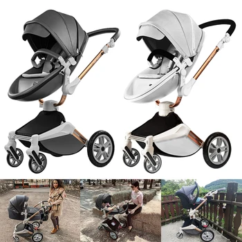 3 in 1 Convertible Baby Stroller Newborn Reversible Bassinet Pram Foldable Pushchair with ti-Shock Toddler Pushchair 1