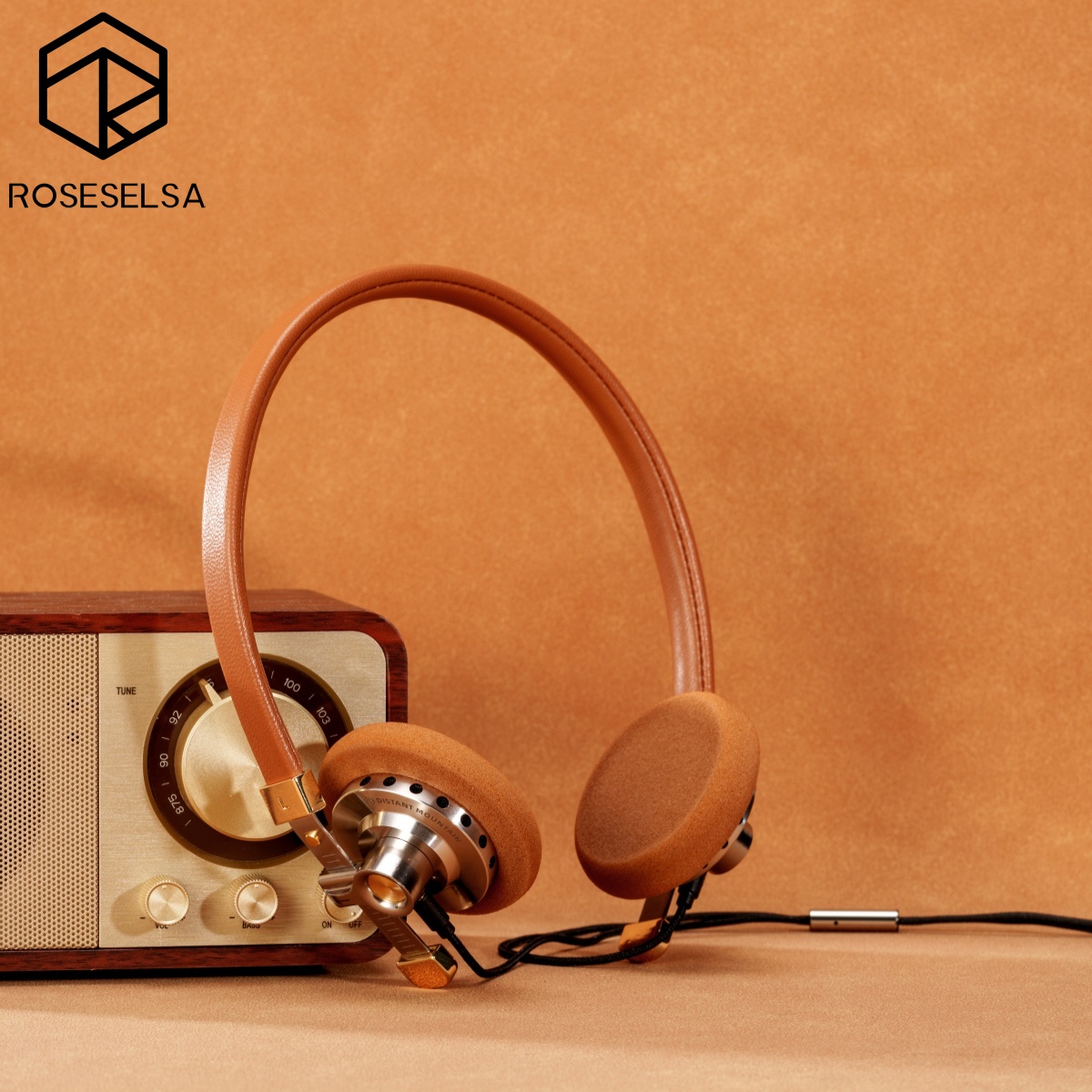 ROSESELSA Distant Mountain Retro HiFi Headsets On-ear Headphones HIFI Headphone Bass Sound Quality