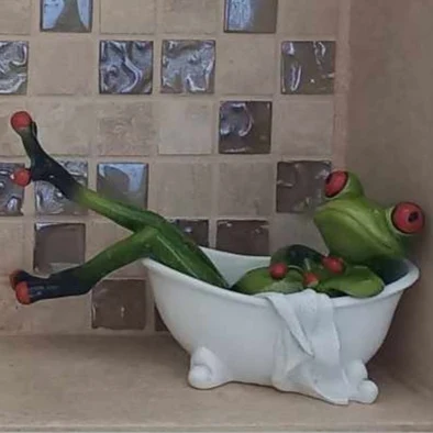 Resin Funny Frog Figurines - Home & Bathroom Decor Accessories photo review