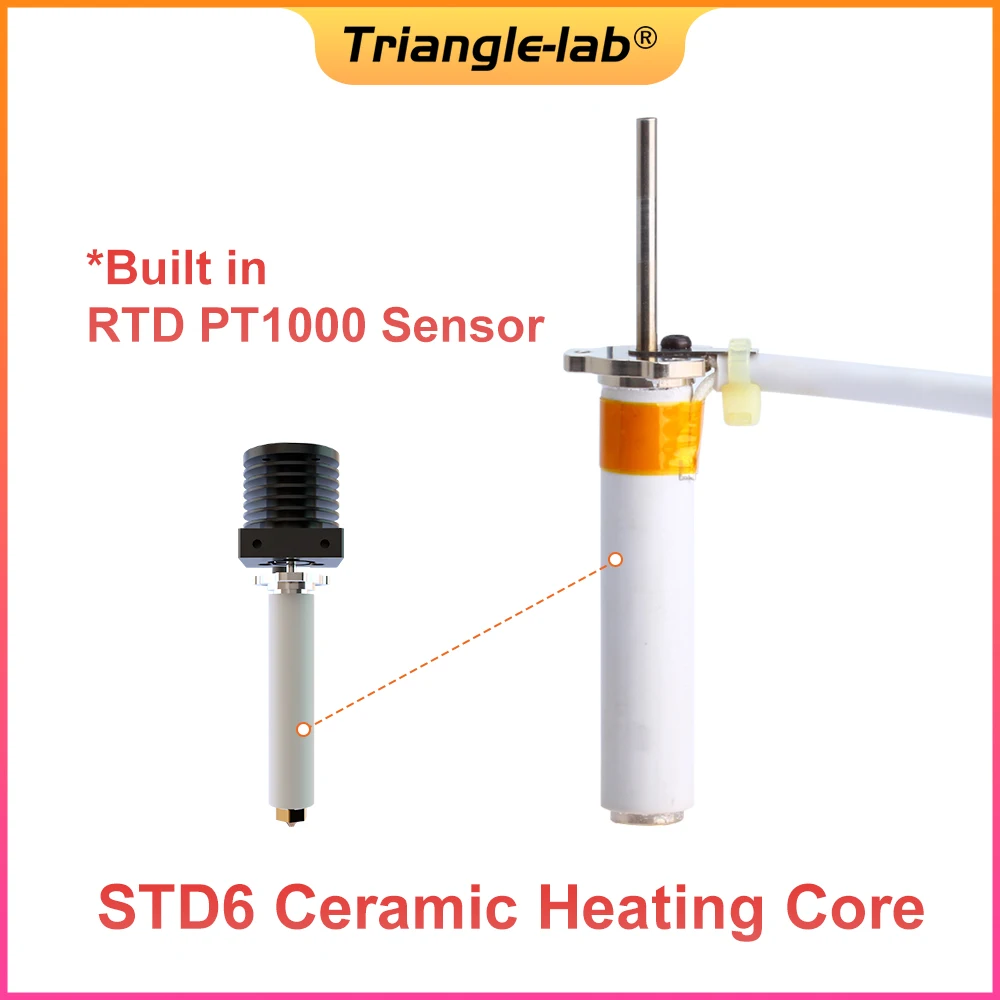 C Trianglelab STD6 Ceramic Heating Core 144W Maximum Continuous Flow up to 95mm³/s for STD6  Direct Drive Extruder 3D Printer