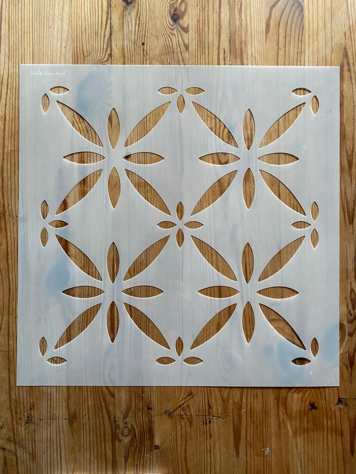 Reusable Geometric Cement Star Stencil for Painting on wood Home