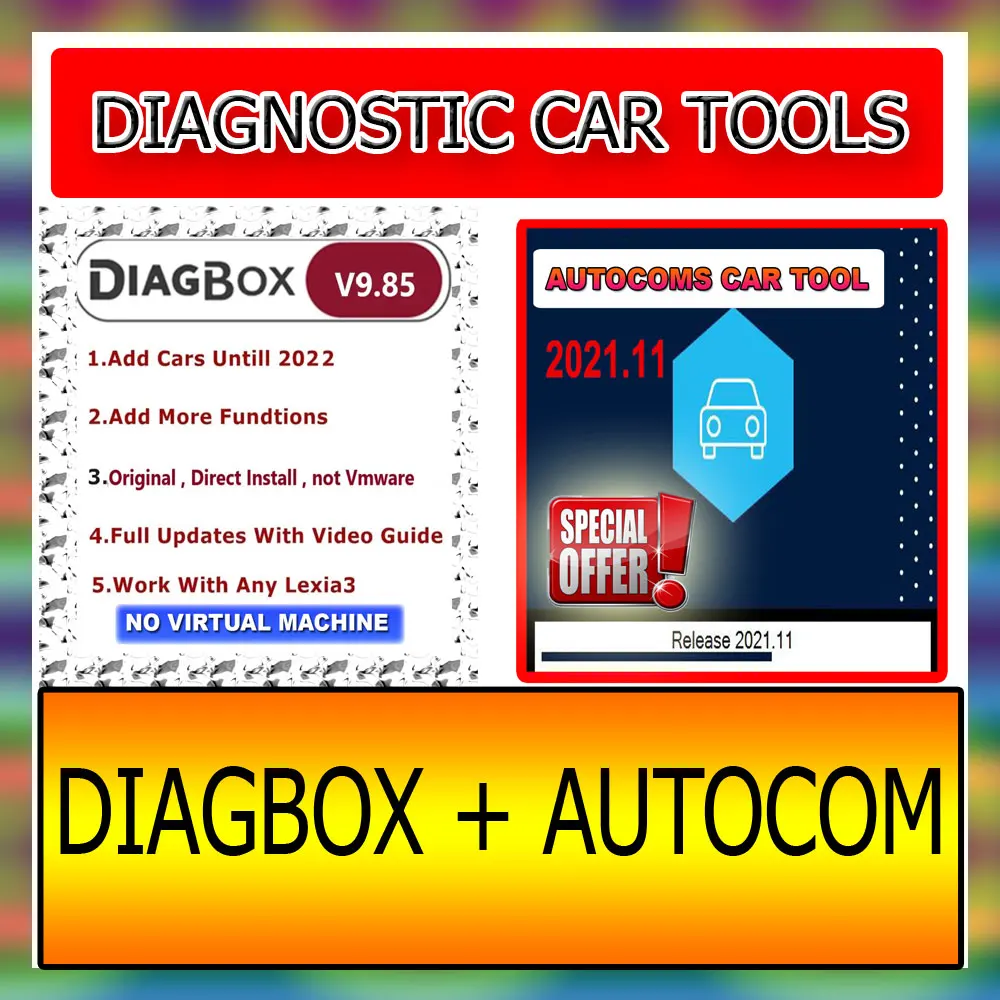 Diagnostic-Autocoms 2021 Pro Tool Riparazione Completa Più Recente Supporto Per Auto Fino Al 2021 Autocom E Diagbox 9.85 Win No Virtual Machine